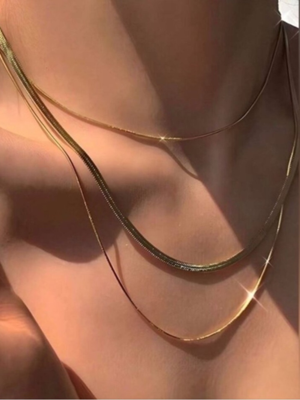 18k Gold Elegant Gold Layered Necklace for Women